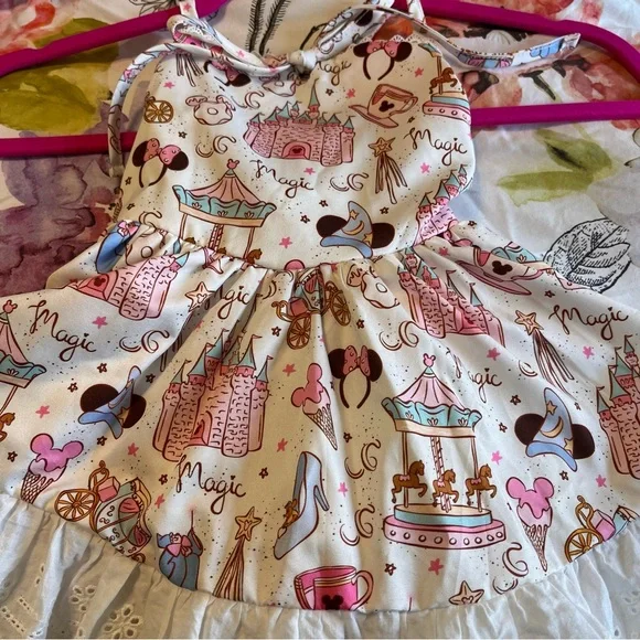 Flamingo Baby Boutique “Magical Charms” Ruffle Magic Dress Size 2T - Picture 5 of 7